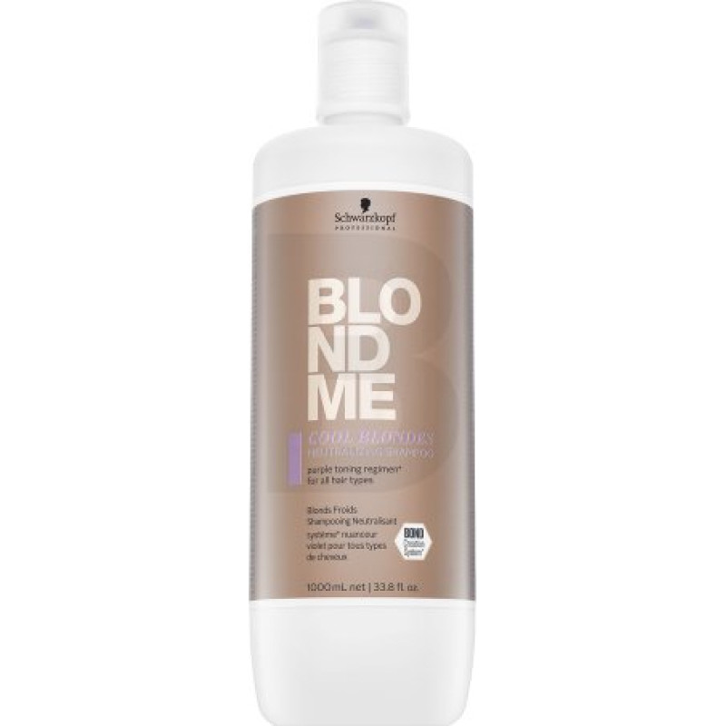 Schwarzkopf Professional BlondMe Cool Blondes neitralizējošs šampūns neitralizējošs šampūns blondiem matiem 1000 ml