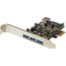 Startech .com 4 Port PCI Express USB 3.0 Card - 3 External and 1 Internal - Native OS Support in Windows 8 and 7 - Standard and Low-Profile (PEXUSB3S42) - USB adapter - PCIe 2.0 - USB 3.0 x 4