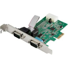 Startech .com 2-port PCI Express RS232 Serial Adapter Card, PCIe RS232 Serial Host Controller Card, PCIe to Dual Serial DB9 COM Port Card, 16950 UART, Expansion Card, Windows, macOS, Linux - Full|Low-Profile (PEX2S953) - serial adapter - PCIe - RS-232 x 2