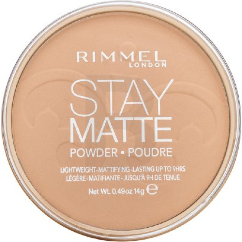 Rimmel London Stay Matte Ilgnoturīgs presētais pūderis 006 Warm Beige Matējošs pūderis 14 g