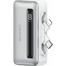 USAMS Powerbank 4500mAh USB-C|Lightning   20W PD Fast Charge srebrny|silver XB Series 4K5CD23302 (US-CD233)