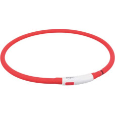 Trixie Atstarojoša kaklasiksna suņiem – Trixie Flash light ring USB, silicone, XS–XL: 70 cm|ø 10 mm, red