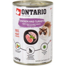 Ontario Konservēta barība kaķiem - Ontario Cat can Chicken with Turkey flavoured with Sea Buckthorn 400g