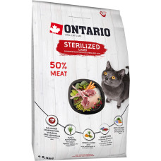Ontario Sausā barība kaķiem - Ontario Cat Sterilised Lamb, 6.5 kg