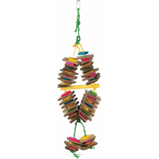 Trixie Rotaļlieta putniem : TRIXIE Wooden Toy with Sisal Rope, Colourful, 18*35 cm