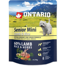 Ontario Sausa barība suņiem - Ontario Dog Senior Mini Lamb and Rice, 0.75kg