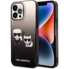 Karl Lagerfeld Gradient Karl and Choupette Case for iPhone 14 Pro Black