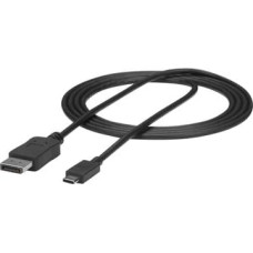 Startech .com 6ft|1.8m USB C to DisplayPort 1.2 Cable 4K 60Hz - USB Type-C to DP Video Adapter Monitor Cable HBR2 - TB3 Compatible - Black - external video adapter - STM32F072CBU6 - black