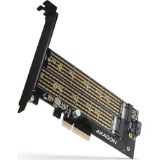 PCI-E 3.0 PCEM2-D 4x - DUAL M.2 SSD (NVMe + SATA), dual voltage, up to 110mm SSD