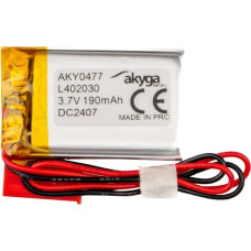 Lithium Polymer Battery Akyga AKY0477 LP402030 Li-Po 3.7V|190mAh PCM JST 2.54 2-Pin Connector 150mm