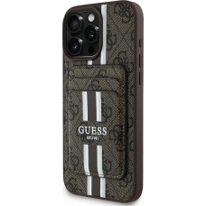 Etui Guess 4G Stripes z portfelem         Magsafe do iPhone 16 Pro Max brązowy