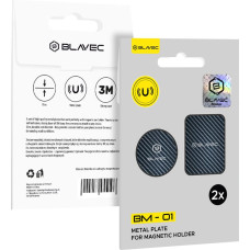 Blavec Metal plate for magnetic holder BM-01 set of 2 pieces round (40mm) and rectangle (40x58mm) carbon