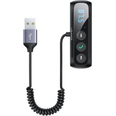 USAMS Adapter audio Bluetooth 5.0zestaw głośnomówiący + transmiter FM czarny|black SJ503JSQ01 (US-SJ503)