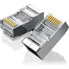 Ugreen RJ45 spraudņa gals līdz 8P8C UTP Cat. vītā pāra. 6 sudraba - KOMPLEKTS 10gab.