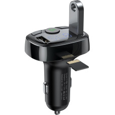 Baseus FM raidītājs Bluetooth TF SD kartes automašīnas lādētājs 2x USB melns