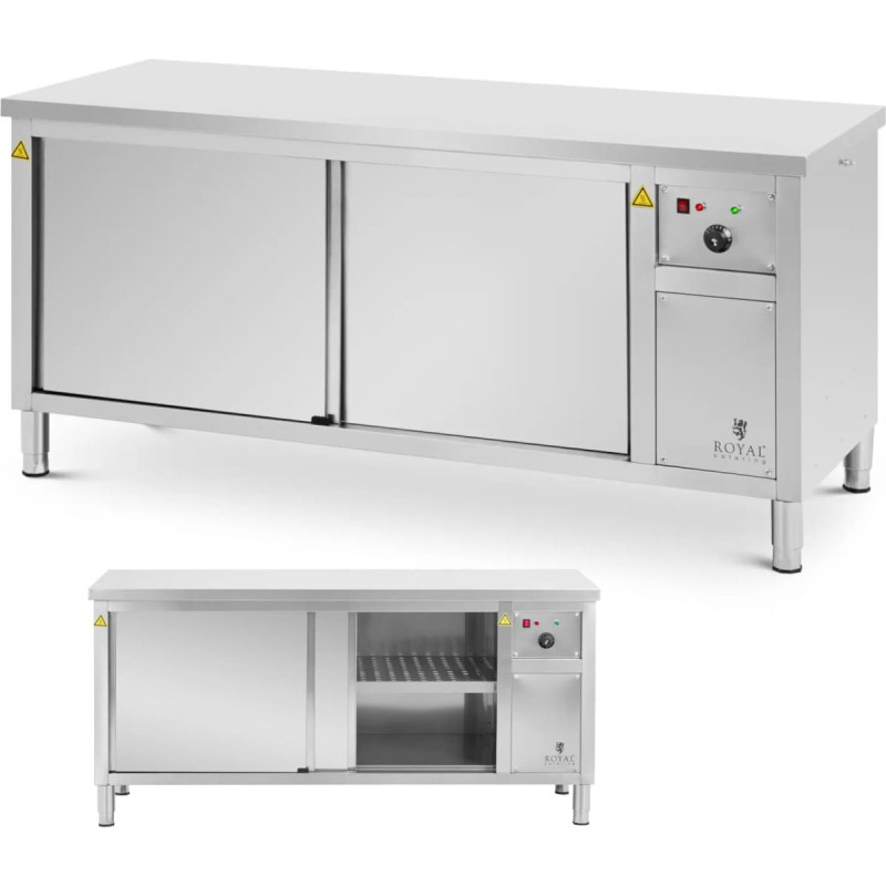 Royal Catering Apkures skapja plāk&scaron;ņu sildītājs 30-80 C 180 x 70 x 85 cm 2,4kW