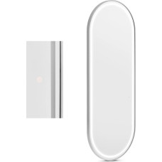 Physa Konsoles frizieru konsoles spogulis ar LED apgaismojumu ovāls 180 x 70 cm - sudrabs