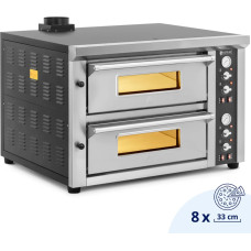 Royal Catering Dubultā picas krāsns ar šamotu 8 picām, diametrs 33cm 400V 8400W