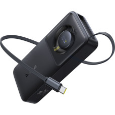 Baseus Powerbank 10000mAh 30W ar USB-C pieslēgvietu un izvelkamu USB-C kabeli Free2Pull — melns