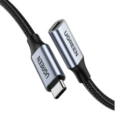 Ugreen USB-C PD QC 100 W 5 A 10 Gbps 0,5 m pagarinātāja kabelis — pelēks