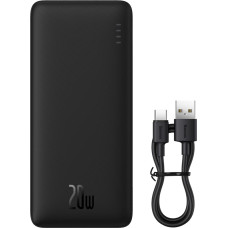 Baseus Powerbank 20000mAh Airpow 20W ar USB-A - USB-C kabelis 50cm - melns