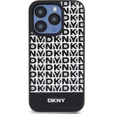 Dkny PU Leather Repeat Pattern Bottom Stripe MagSafe Case for iPhone 13 Pro Black