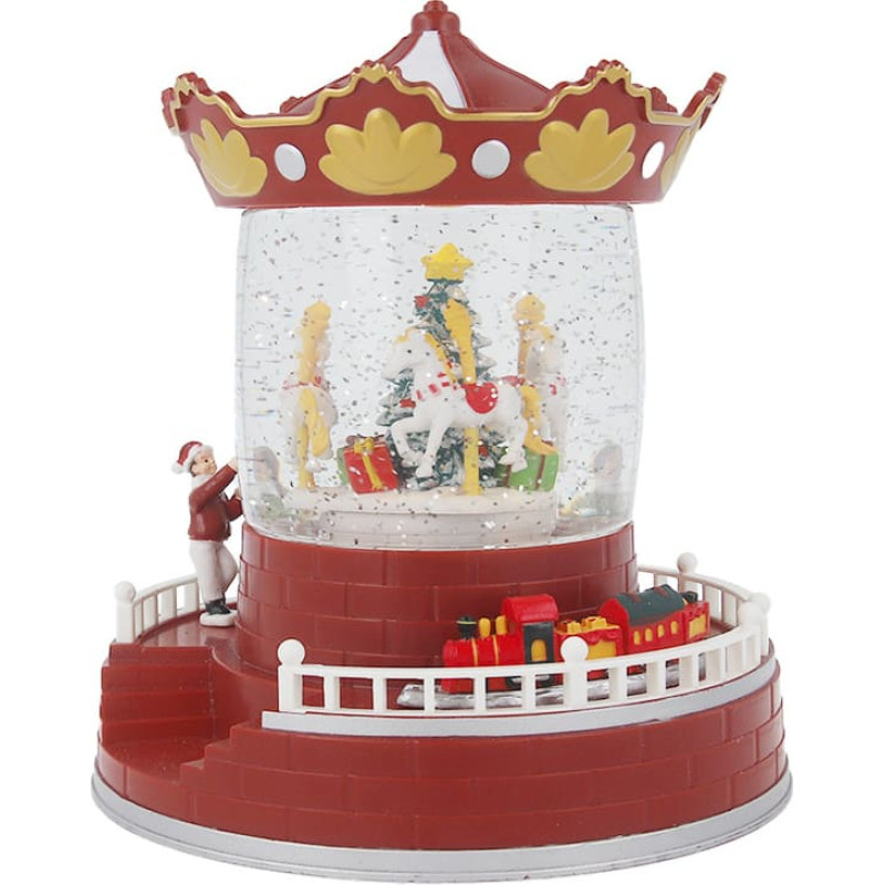 Forever Light Christmas Snow Globe Lantern CAROUSEL FLX-4 Forever Light