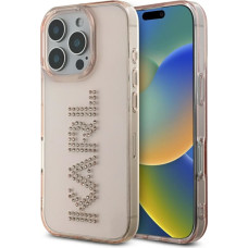 Case Karl Lagerfeld IML Rhinestones Logo for iPhone 16 Pro pink