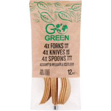 Gogreen Atkārtoti lietojams asorti galda piederumu komplekts 12 gab. Go Green