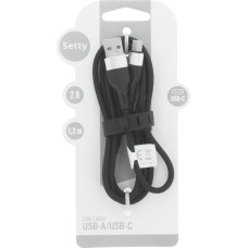 Setty USB - USB-C cable 1,2 m 2A KNA-C-1.221 black