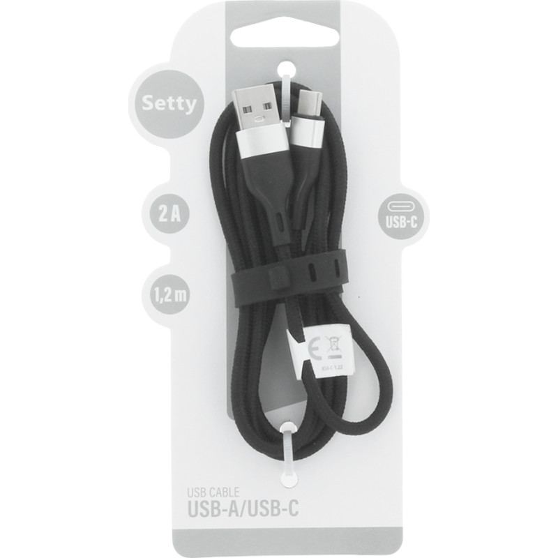 Setty USB - USB-C cable 1,2 m 2A KNA-C-1.221 black