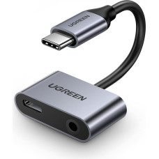 Ugreen Audio adapteris 2-portu USB-C (vīrietis) - mini ligzda 3,5 mm / USB-C (sieviete) - pelēks
