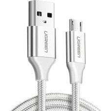 Ugreen Pīts kabelis USB-A - micro USB 2.4A 1m - balts