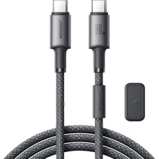 Joyroom USB-C - USB-C kabelis ar magnētisko turētāja organizatoru 1,2m - pelēks