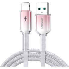 Joyroom Crystal-Clear Series 3A USB-A — iPhone Lightning kabelis 1,2 m — balts