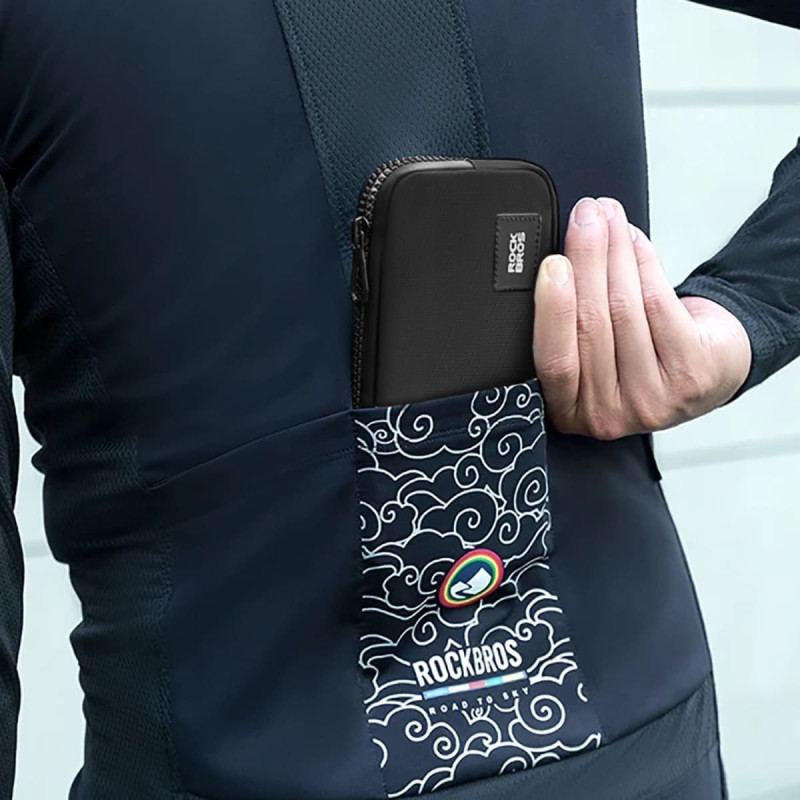 Rockbros Velosipēda soma telefona atslēgām maka kartes nauda 0.15l - melna