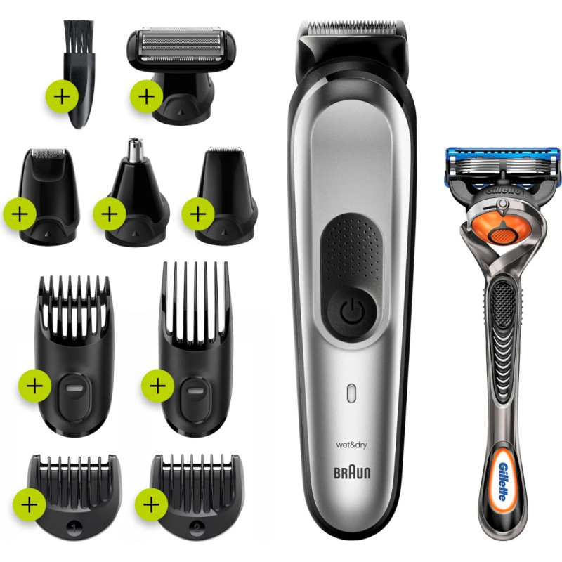 Braun Trimmer 10-in-1 MGK7220 Cordless  Number of length steps 13  Black|Silver