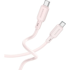 Borofone Cable BX94 Crystal color - Type C to Type C - 60W 3A 1 metre light pink