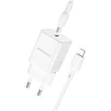 Borofone Wall charger BN13 Safety - Type C - PD 30W with Type C to Lightning cable white
