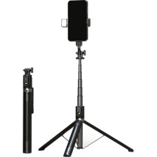 Selfie Stick - with detachable bluetooth remote control, tripod and LED light - P100D BLACK