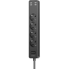 XO WL10 4USB 1.8m power strip (black)