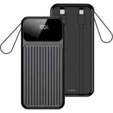 Maxlife power bank with built-in cables MXPB-06 PD QC 22,5W 10000 mAh black