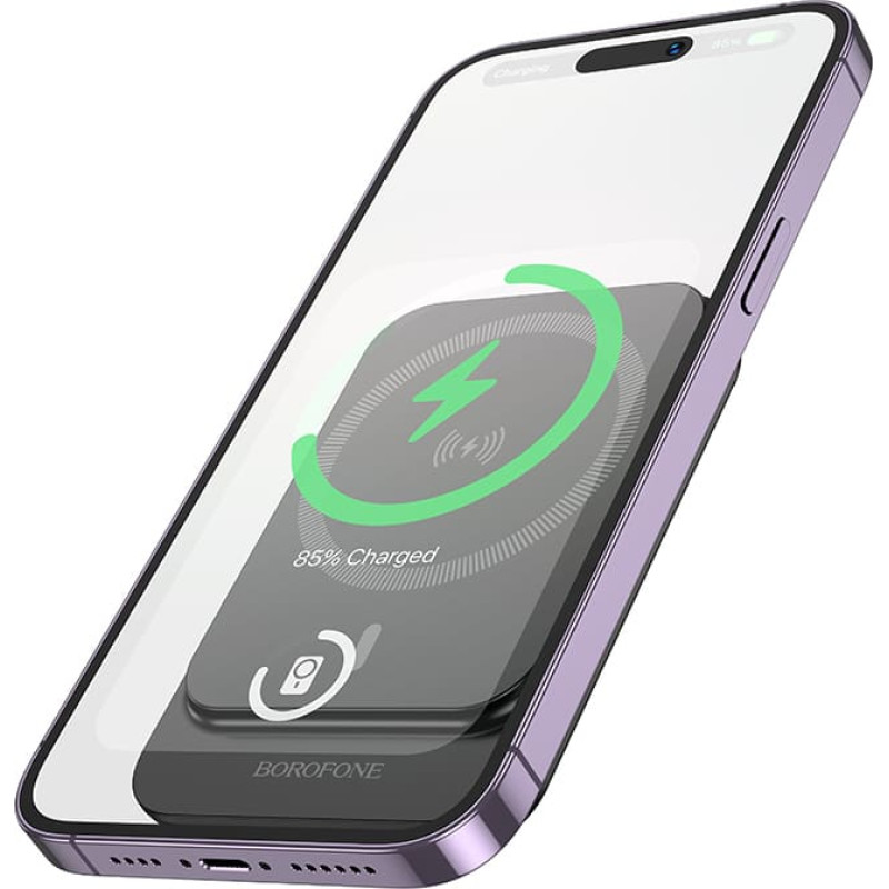 Borofone Power Bank 5000mAh BJ63 Nimble - Type C - PD 20W magnetic with induction charging black