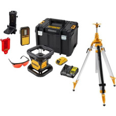 Dewalt-Maszyny Komplekts: sarkans rotācijas lāzers 45/450m, 18V + statīvs, DeWalt [DCE074D1R-DE0735] 2.0Ah