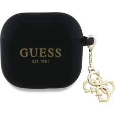 Guess GUA4LECG4K AirPods 4 cover          czarny|black Silicone 4G Charm