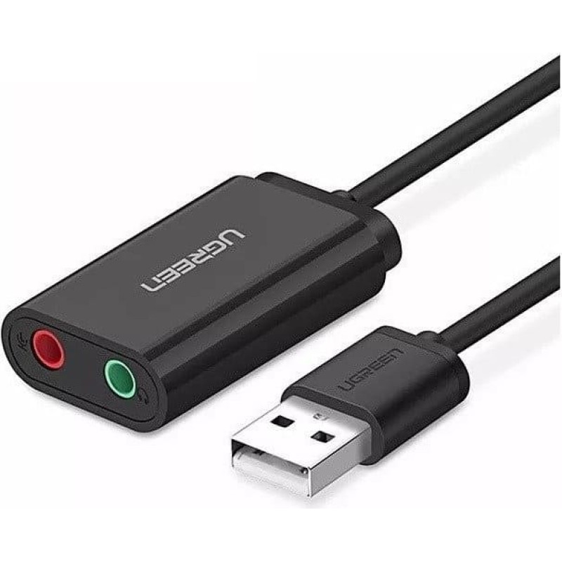 Ārējā USB audio karte UGREEN 15cm (melna)