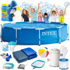 Intex Dārza rāmja baseins 305 x 76 cm 15 in 1 28202 + burbuļu mašīna BEZ MAKSAS