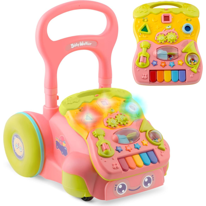 Ricokids Izglītojo&scaron;s staigulītis ar mūziku 2in1 RK-744 rozā