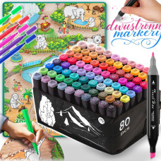 Ricokids Gleznošanas paklājiņš 90 x 120 cm + spirta marķieri 80 gab.