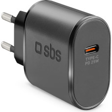 SBS Power Delivery USB-C 25W sienas lādētājs - melns